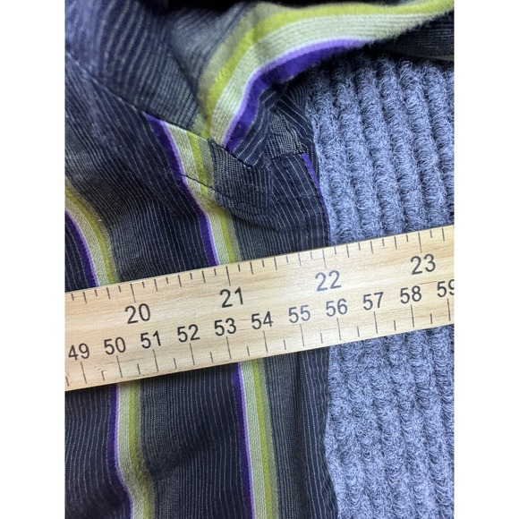 Ted Baker Shirt Mens 4 Black Green Purple Striped Long Sleeve Button Up Classic - Picture 7 of 10